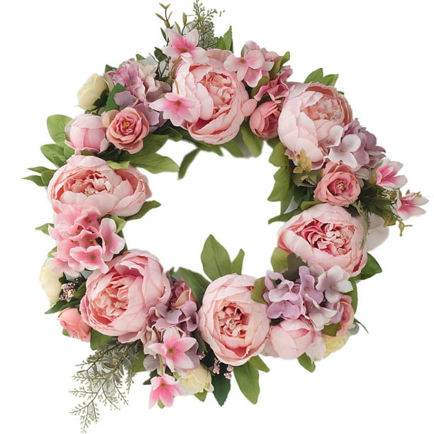 Details about   Garland Rose Wreath Artificial Rose Flower Door Hanging Wreath Decor Party 40cm